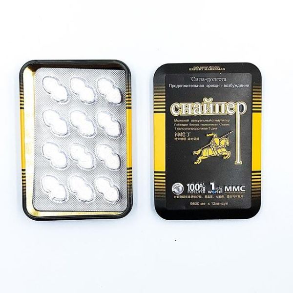 Чоловік збуджувач для потенції Снайпер, 12 капсул