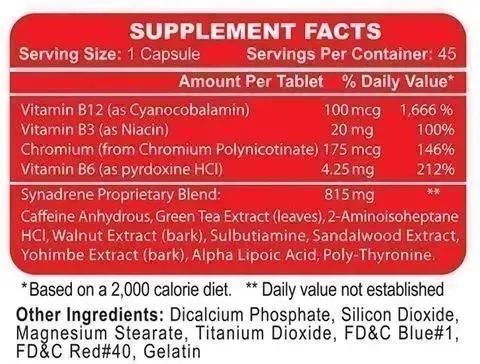 HI-TECH PHARMACEUTICALS SYNADRENE 45 CAPS